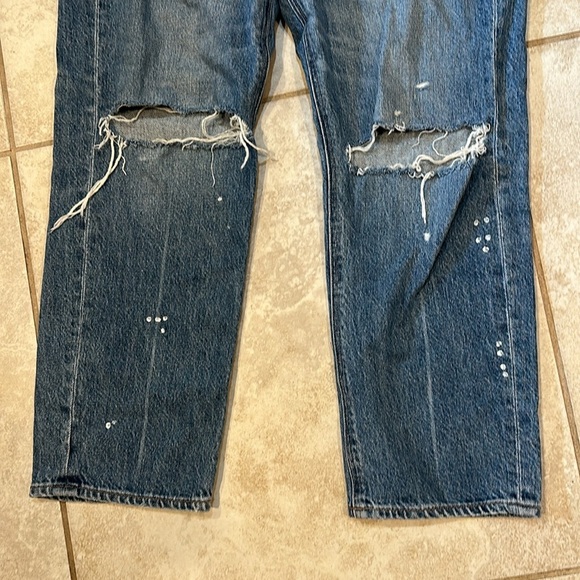 American Eagle 90s Boyfriend Destroyed Relaxed Crop Jeans 6 short - Picture 6 of 8